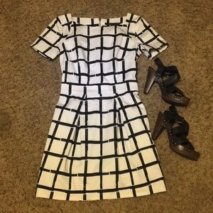 French Connection navy and white dress